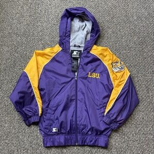Vintage 2000s LSU Tiger Full Zip Puffer Starter Jacket - Boys Size S 6/7 Child